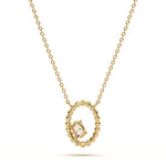 Oval Solitaire Diamond Pendant