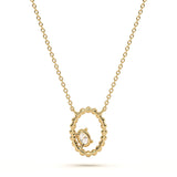 Oval Solitaire Diamond Pendant