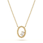 Oval Solitaire Diamond Pendant
