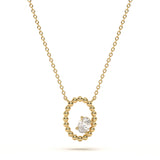 Oval Solitaire Diamond Pendant