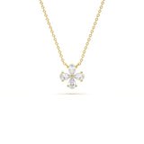 Pear Diamond Floral Pendant