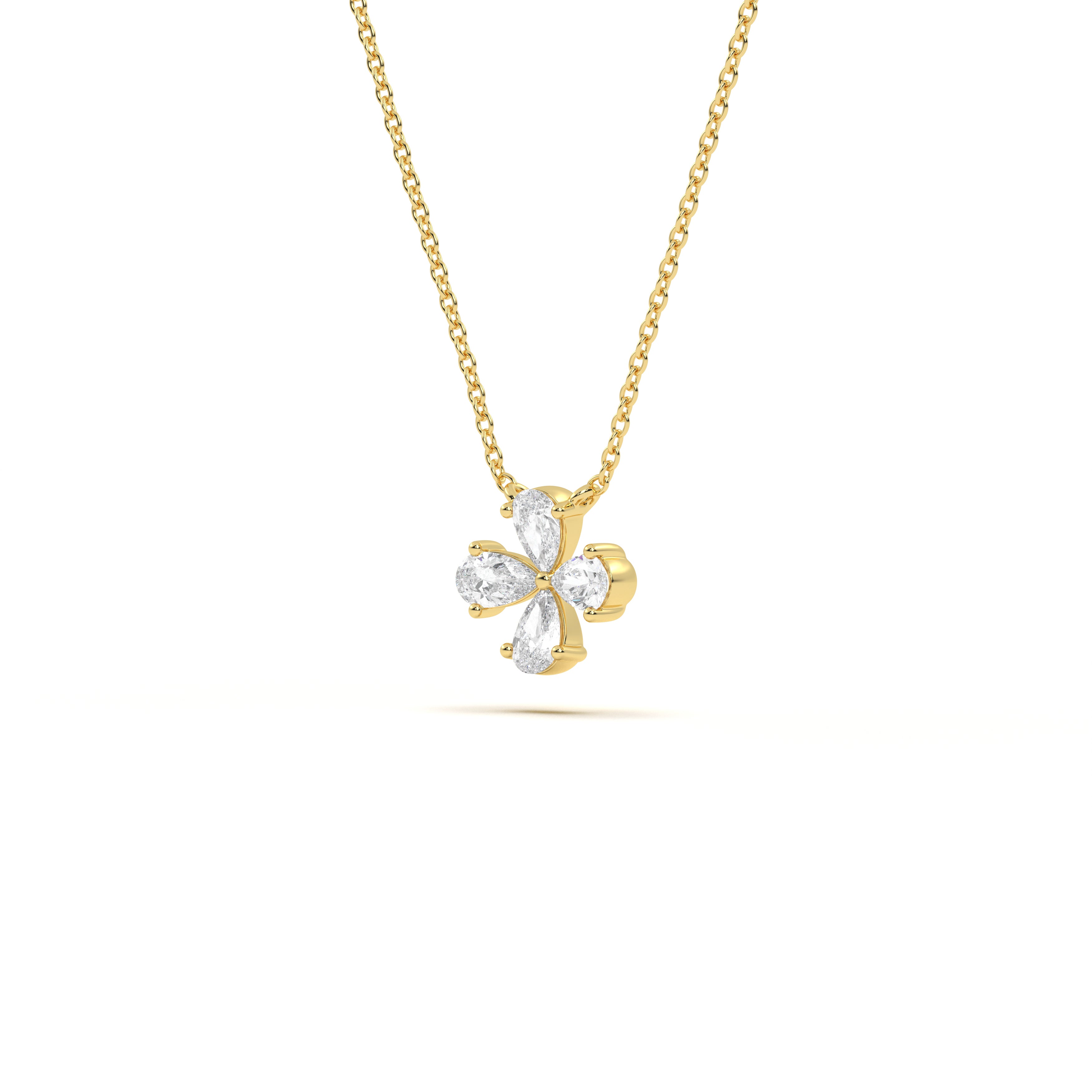 Pear Diamond Floral Pendant