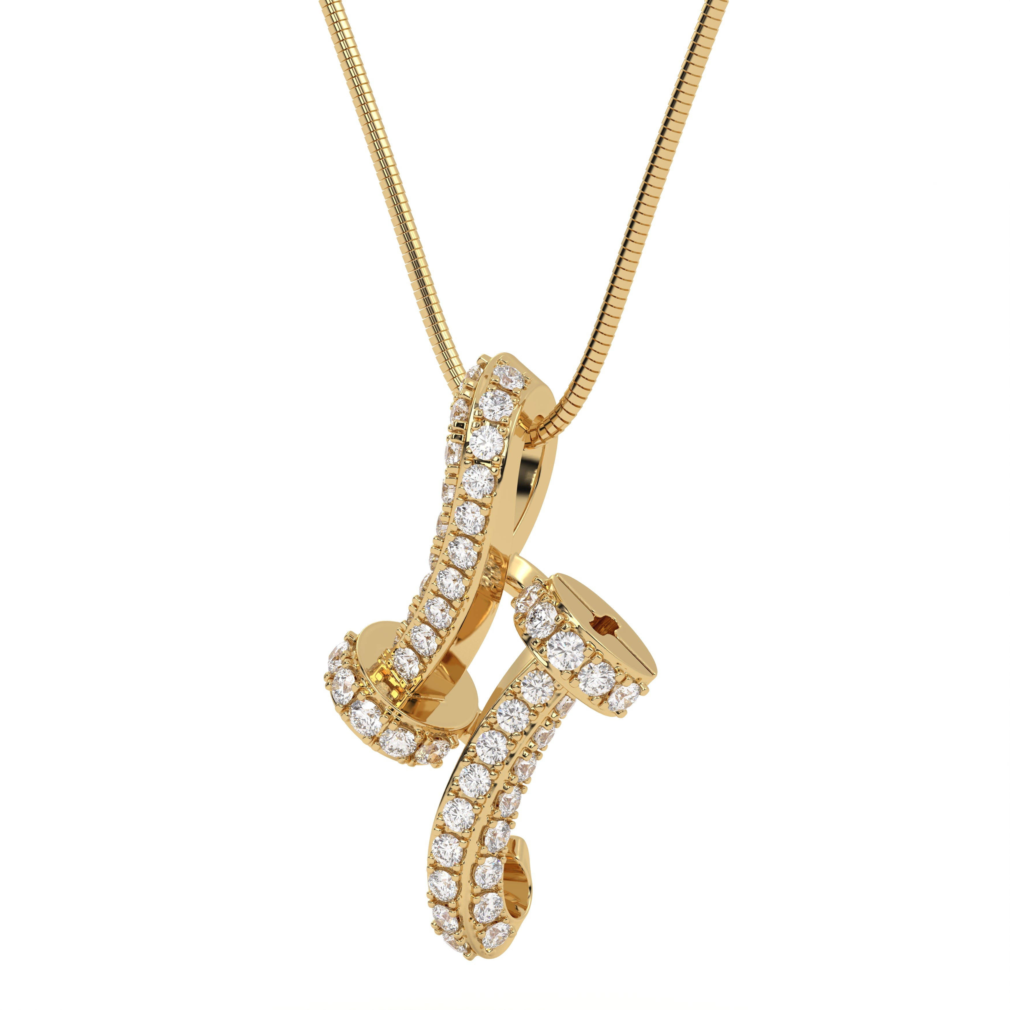 Twin Screw Diamond Pendant