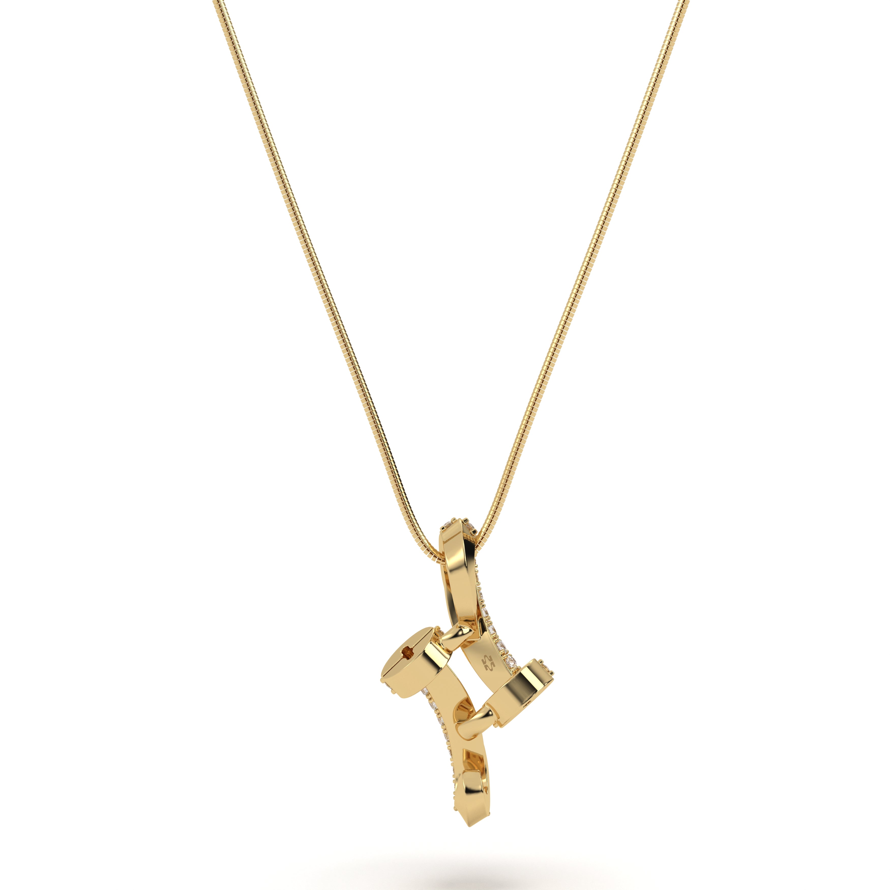 Twin Screw Diamond Pendant