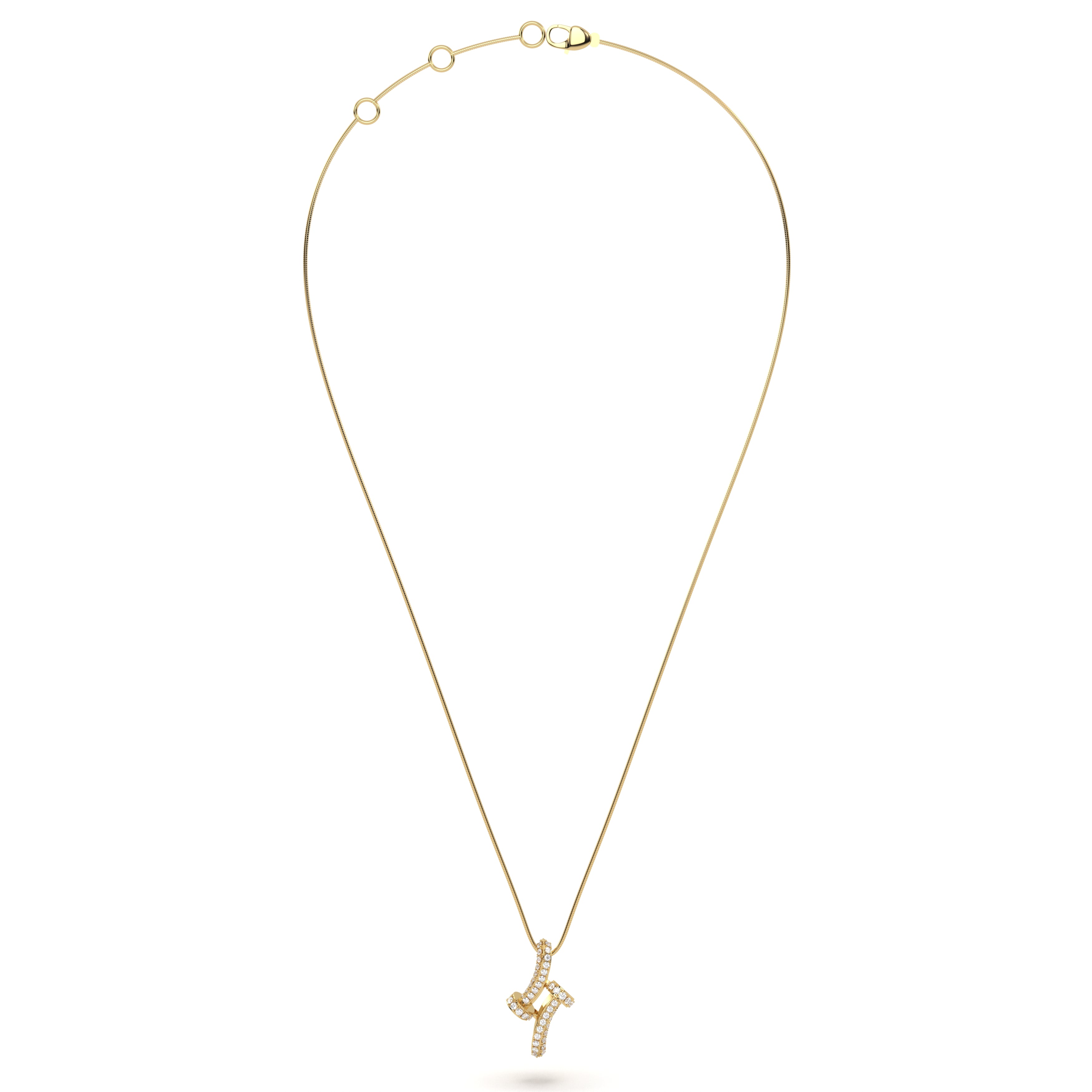 Twin Screw Diamond Pendant