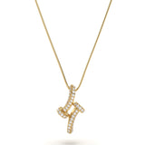Twin Screw Diamond Pendant