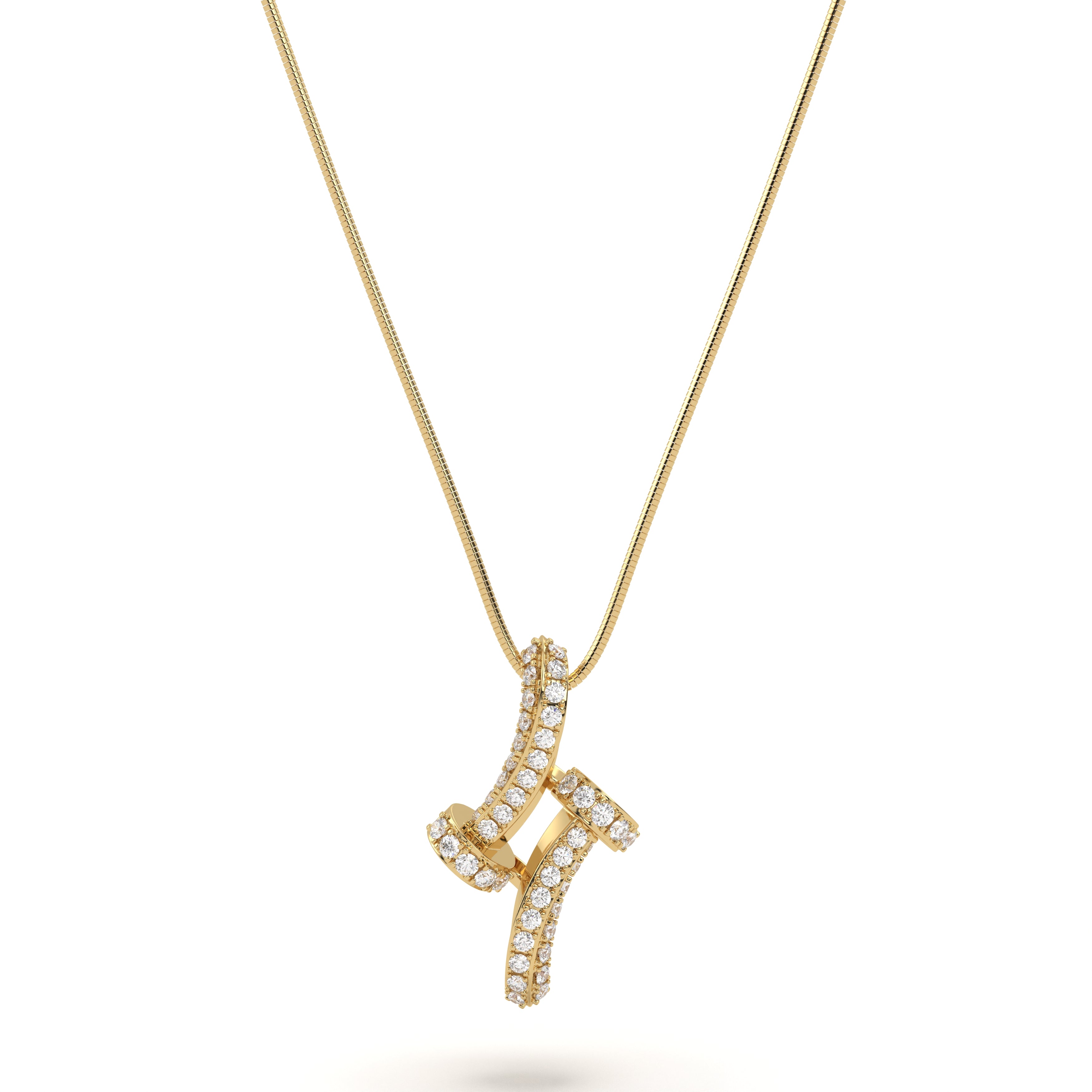 Twin Screw Diamond Pendant