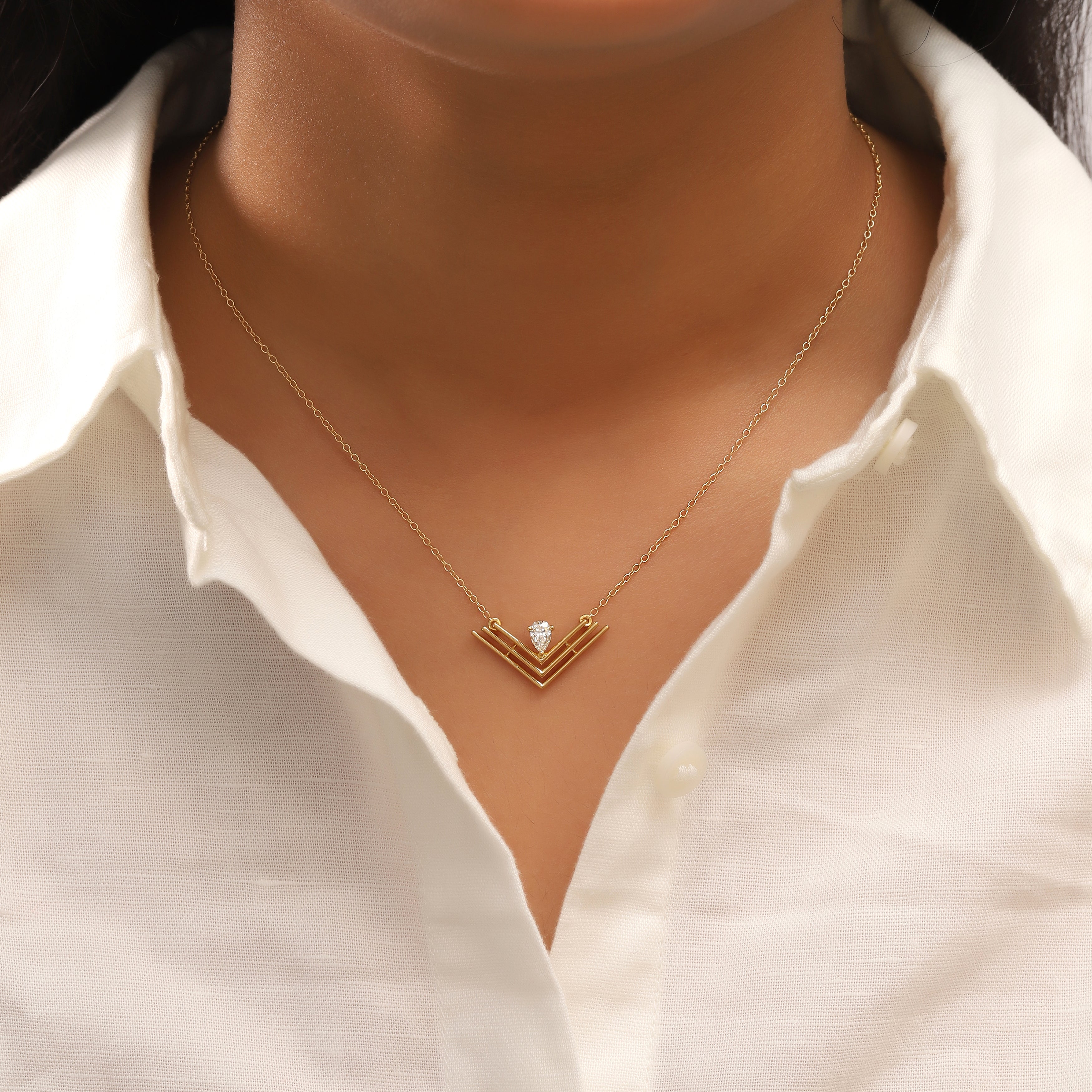 Mija Chevron Pendant