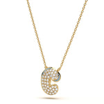 ‘C’ Diamond Enamel Pendant