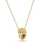 ‘C’ Diamond Enamel Pendant
