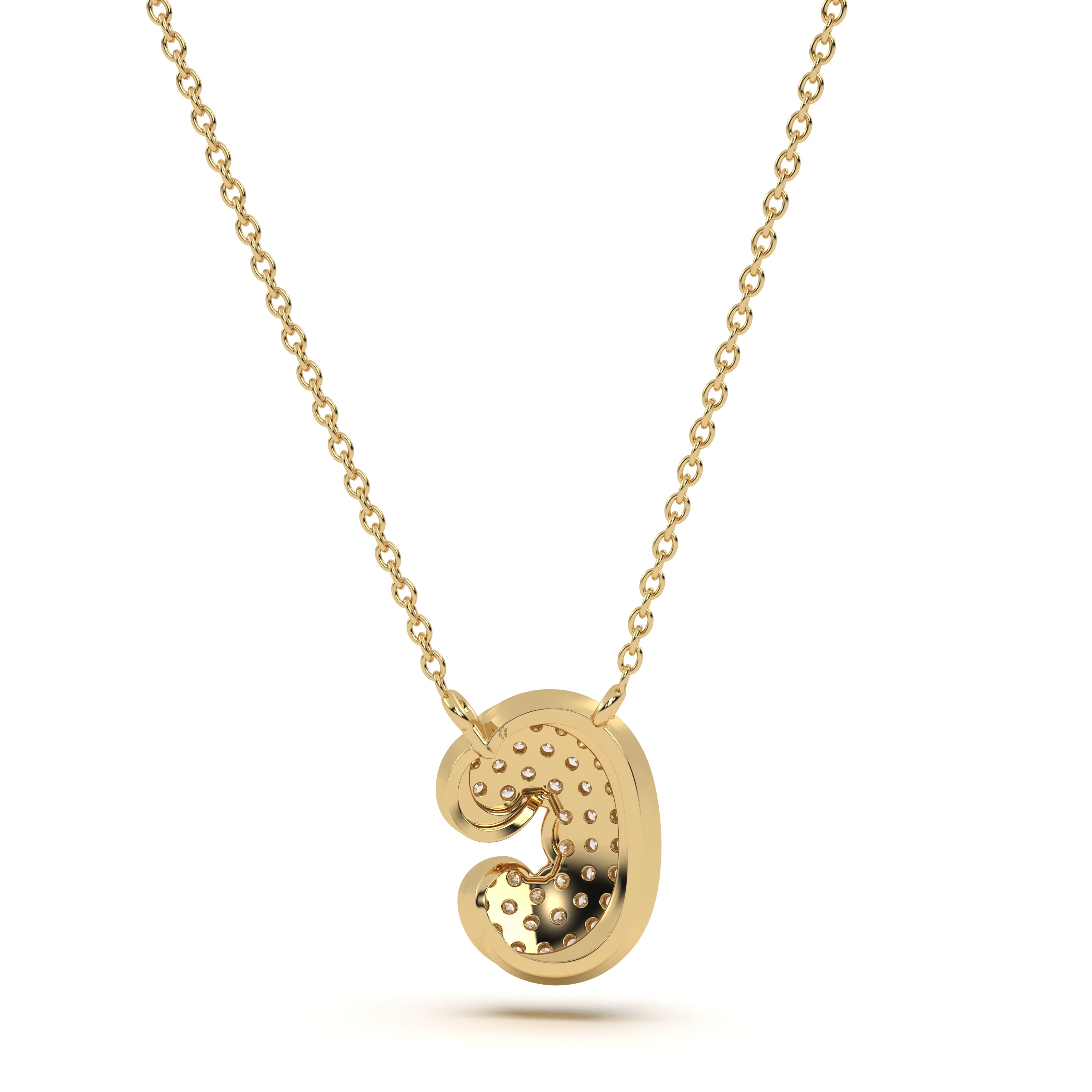 ‘C’ Diamond Enamel Pendant