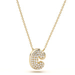 ‘C’ Diamond Enamel Pendant