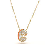 ‘C’ Diamond Enamel Pendant