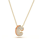 ‘C’ Diamond Enamel Pendant