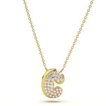 ‘C’ Diamond Enamel Pendant