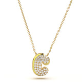 ‘C’ Diamond Enamel Pendant