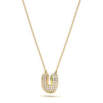 ‘U’ Diamond Enamel Pendant
