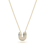 ‘U’ Diamond Enamel Pendant