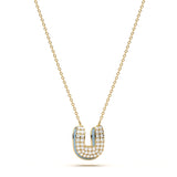 ‘U’ Diamond Enamel Pendant
