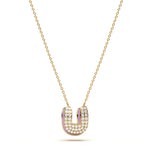 ‘U’ Diamond Enamel Pendant