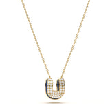 ‘U’ Diamond Enamel Pendant