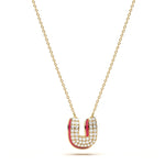 ‘U’ Diamond Enamel Pendant