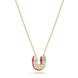 ‘U’ Diamond Enamel Pendant