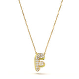‘F’ Diamond Enamel Pendant