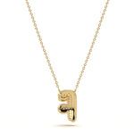 ‘F’ Diamond Enamel Pendant