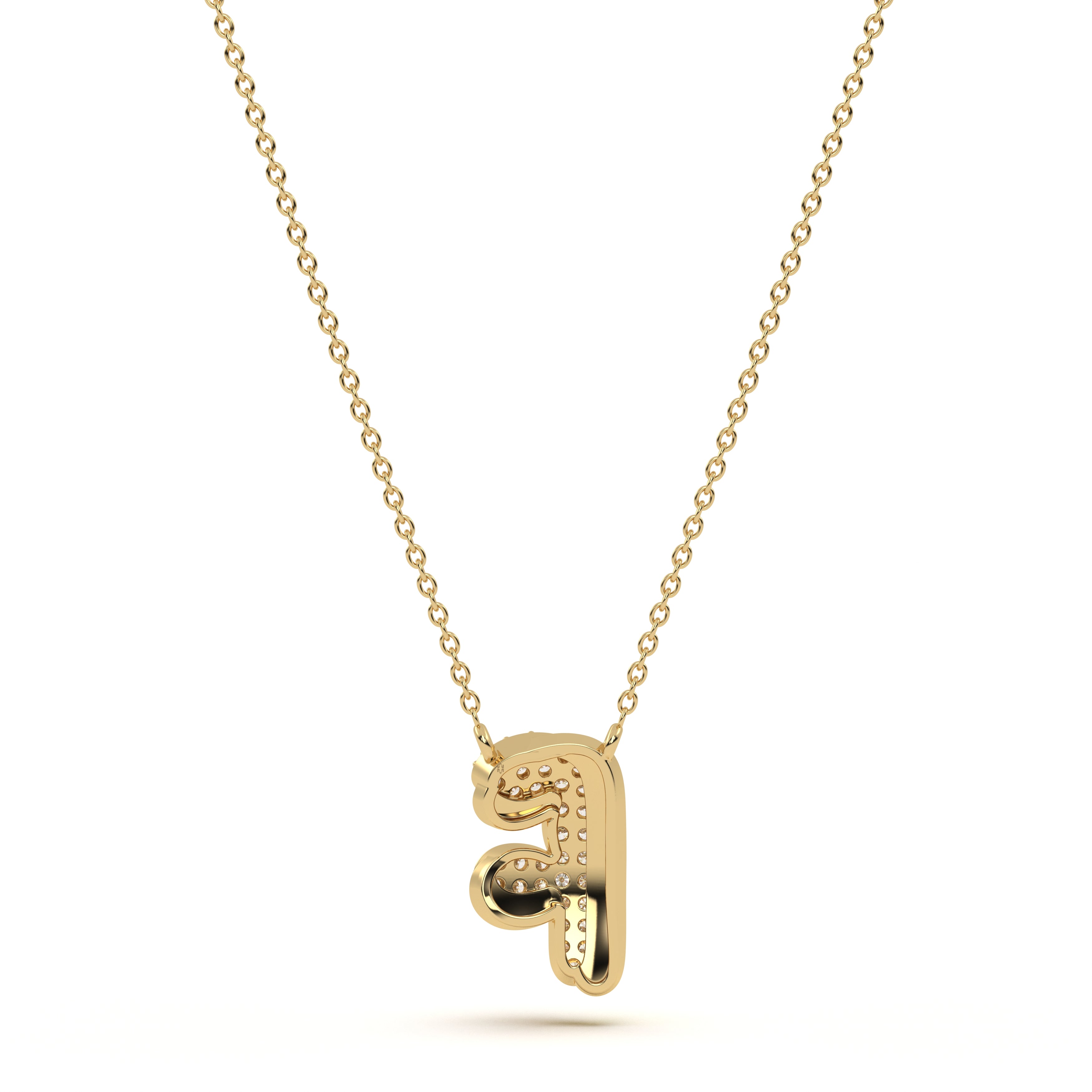 ‘F’ Diamond Enamel Pendant