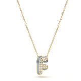 ‘F’ Diamond Enamel Pendant