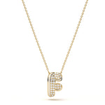 ‘F’ Diamond Enamel Pendant