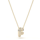 ‘F’ Diamond Enamel Pendant