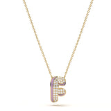 ‘F’ Diamond Enamel Pendant