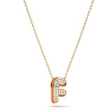 ‘F’ Diamond Enamel Pendant