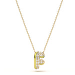 ‘F’ Diamond Enamel Pendant
