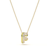 ‘F’ Diamond Enamel Pendant