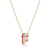 ‘F’ Diamond Enamel Pendant