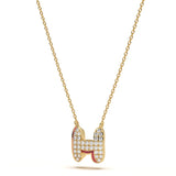 ‘H’ Diamond Enamel Pendant