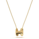 ‘H’ Diamond Enamel Pendant