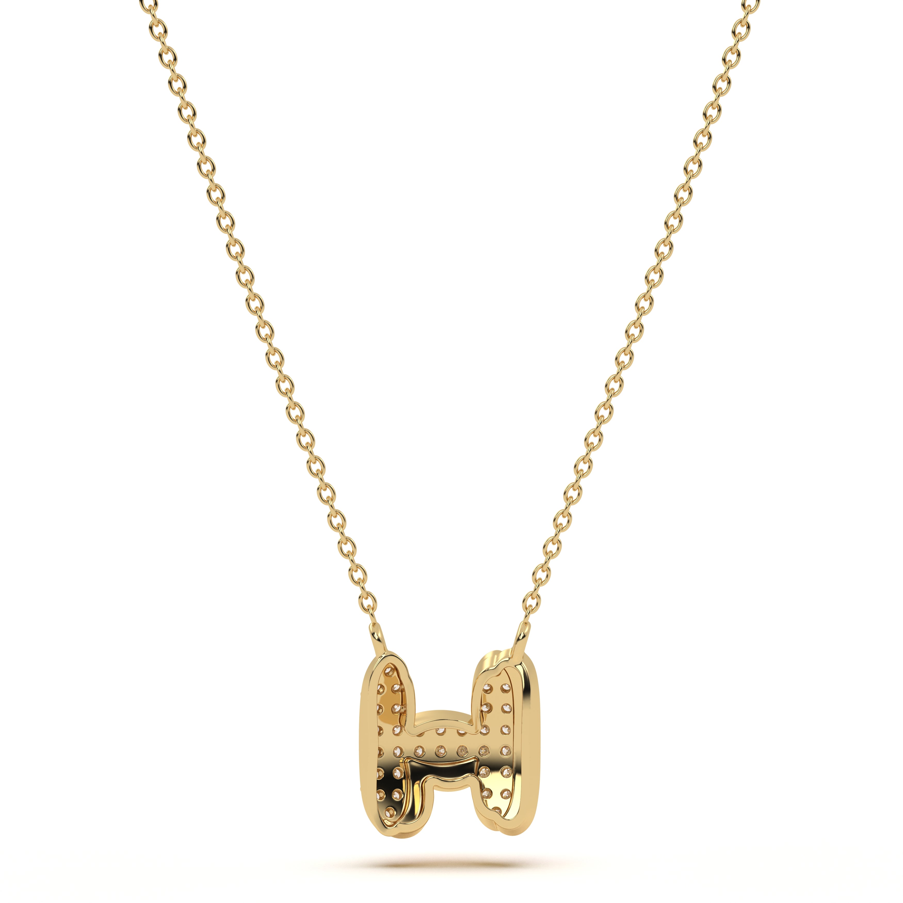‘H’ Diamond Enamel Pendant