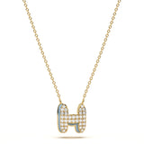 ‘H’ Diamond Enamel Pendant