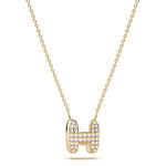 ‘H’ Diamond Enamel Pendant