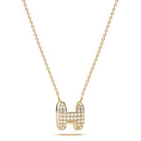 ‘H’ Diamond Enamel Pendant