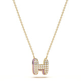 ‘H’ Diamond Enamel Pendant