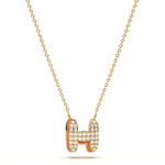 ‘H’ Diamond Enamel Pendant