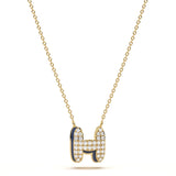 ‘H’ Diamond Enamel Pendant