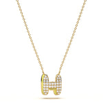 ‘H’ Diamond Enamel Pendant