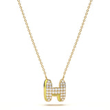 ‘H’ Diamond Enamel Pendant