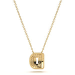‘D’ Diamond Enamel Pendant